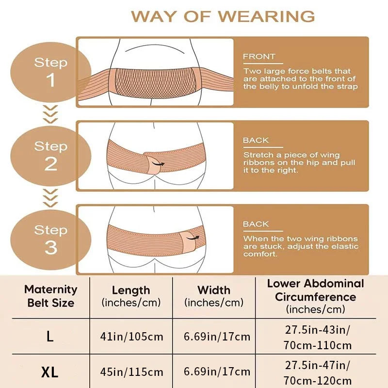 Belly Band for Pregnancy Maternity Belt Pregnancy Support Belt Bump Band Abdominal Brace Belt - Relieve Lower Back, Pelvic and Hip Pain (Black/L/Xl)