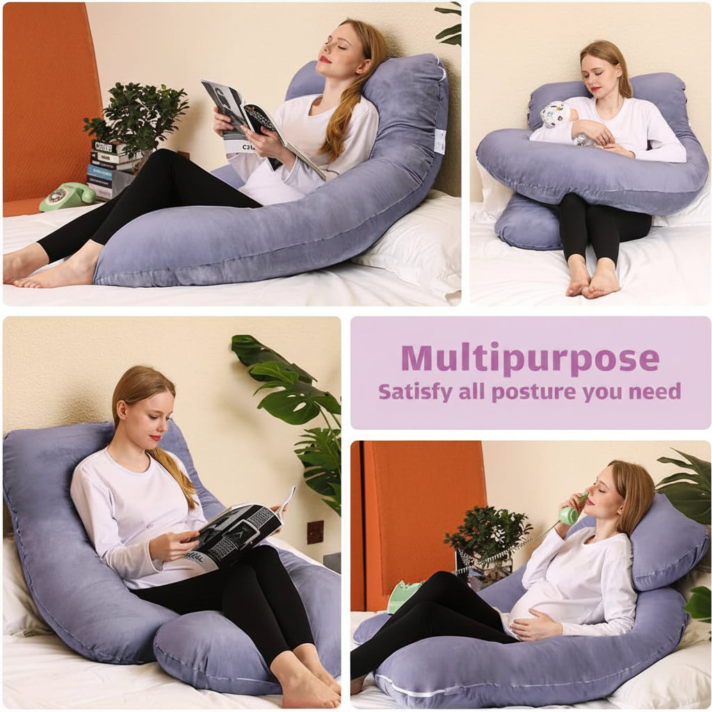 Pregnancy Pillow, U Shaped Full Body Maternity Pillow 58 Inch, Pregnant Women Must Haves Pregnancy Pillows for Sleeping with Removable Cover