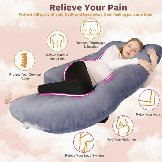 BumpCove U-Shape Pregnancy Pillow-Full Body Support for Expecting Moms