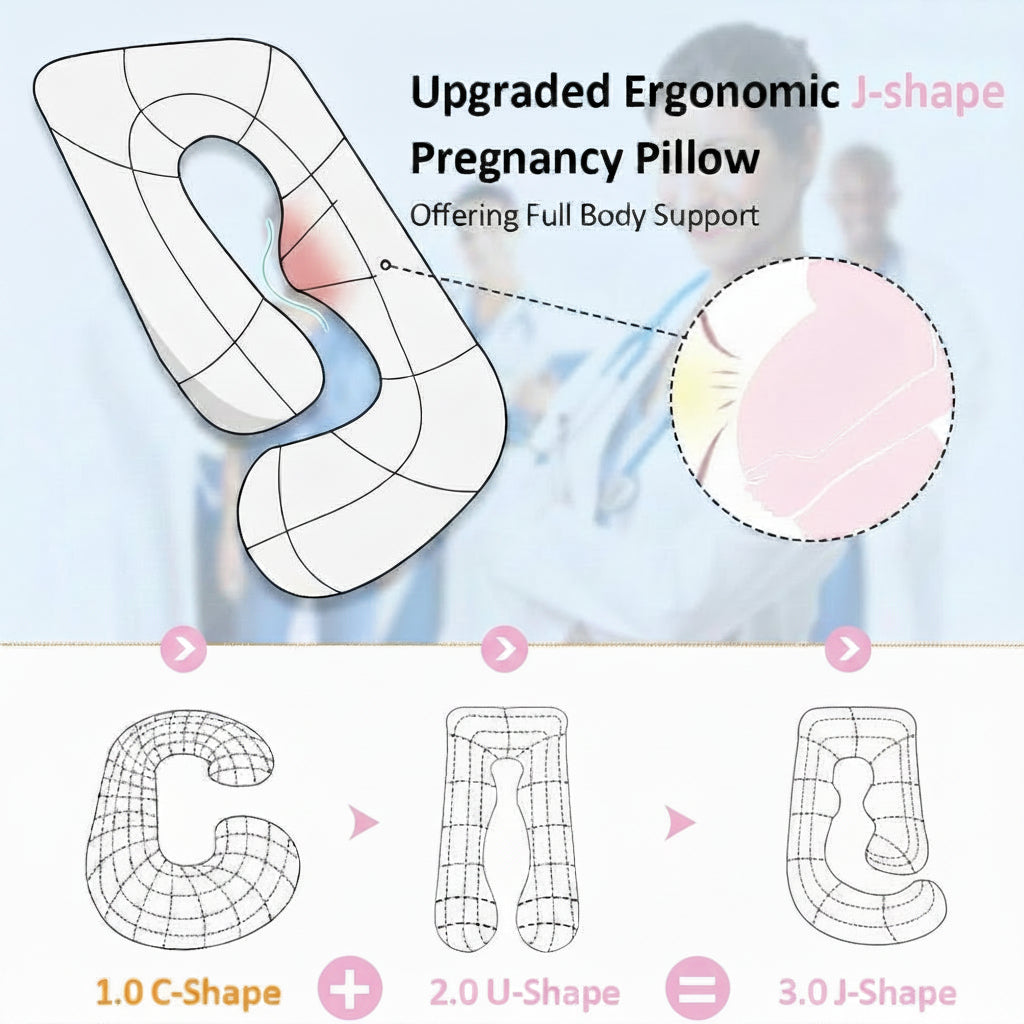 Pregnancy Pillow, U Shaped Full Body Maternity Pillow 58 Inch, Pregnant Women Must Haves Pregnancy Pillows for Sleeping with Removable Cover
